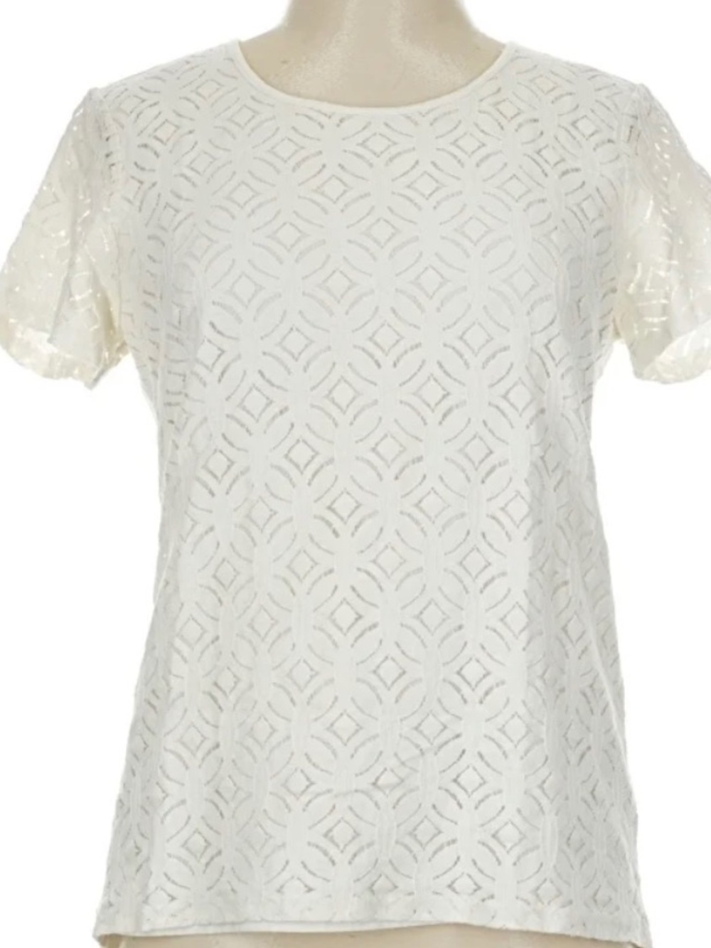 Market & Spruce white blouse with lace detailing - size large